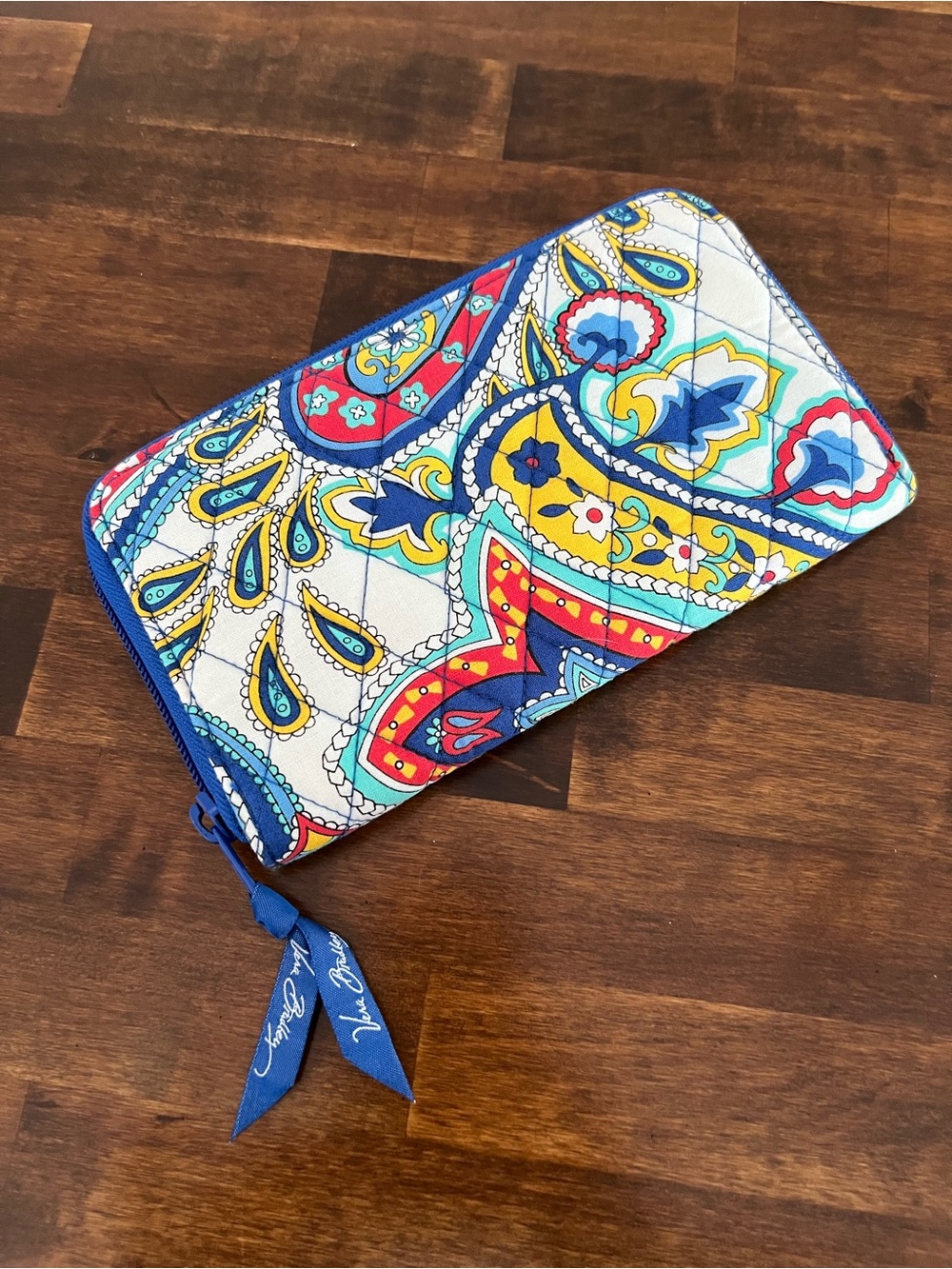 Vera Bradley Accordion Zip-Around Wallet, Marina Paisley (retired)